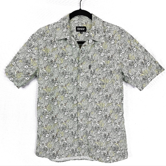 RIPNDIP Nermal Leaf Print Hawaiian Shirt - Picture 2 of 7